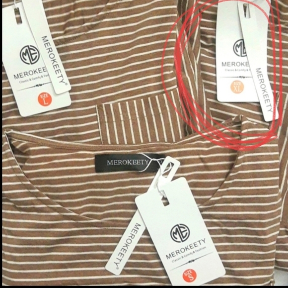 Custom Listing for @alias_grayc Pocket Tee Dress, XL Brown White NEW - Picture 3 of 9